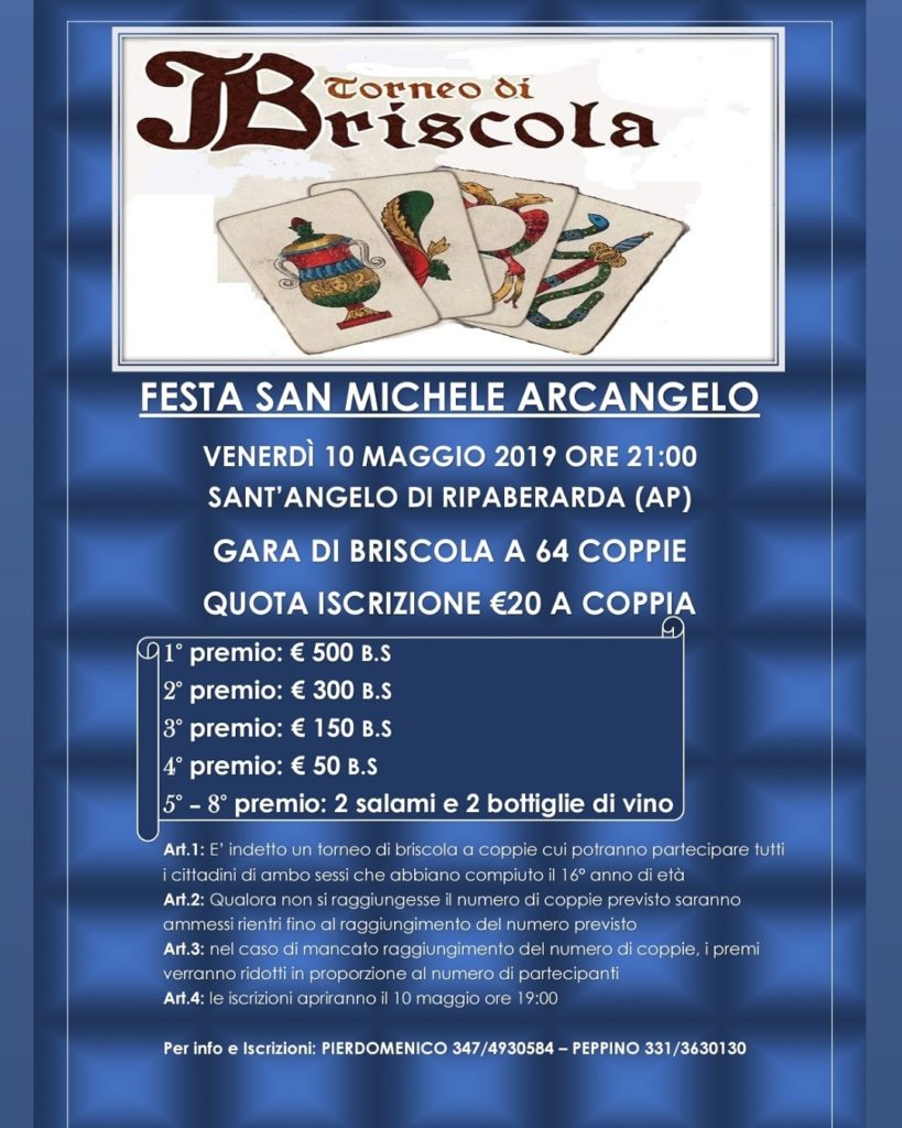 Ripaberarda Festa di San Michele Arcangelo 2019 - Gara di briscola